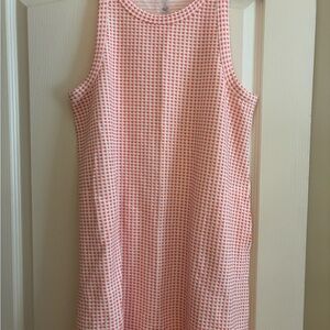 Coral Gingham Sleeveless Dress